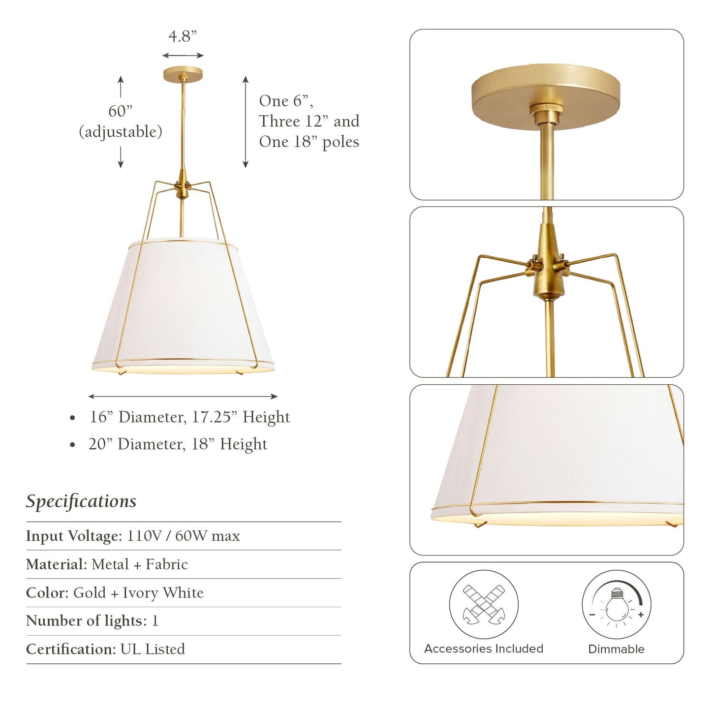 Arthur White Conical Pendant Light