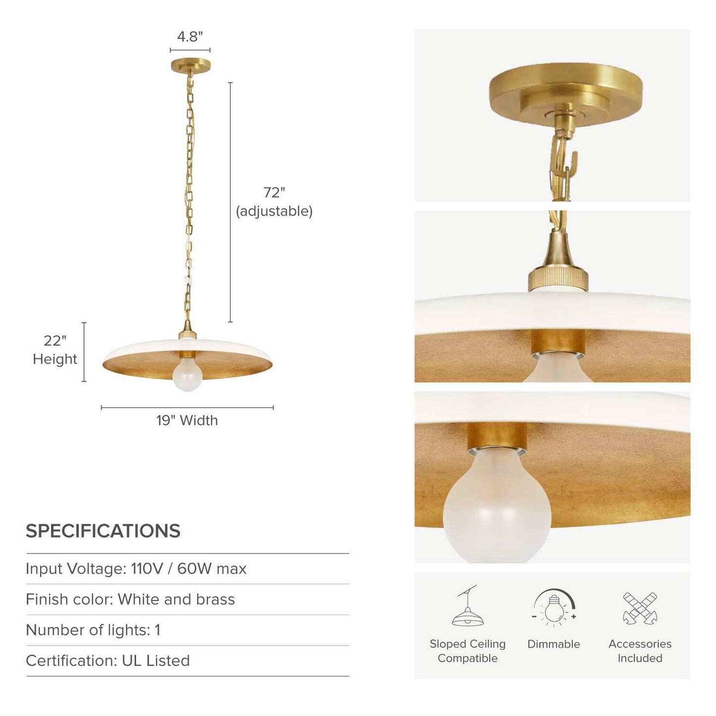 natalia white dome contemporary light