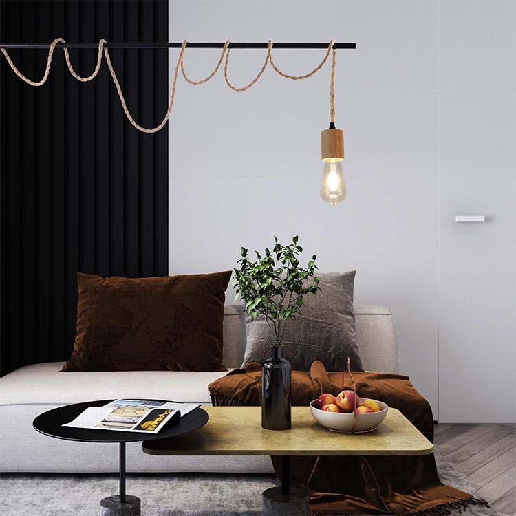natural plug in pendant hanging light kit