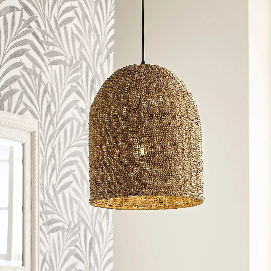 allen roth rattan pendant light for bathroom