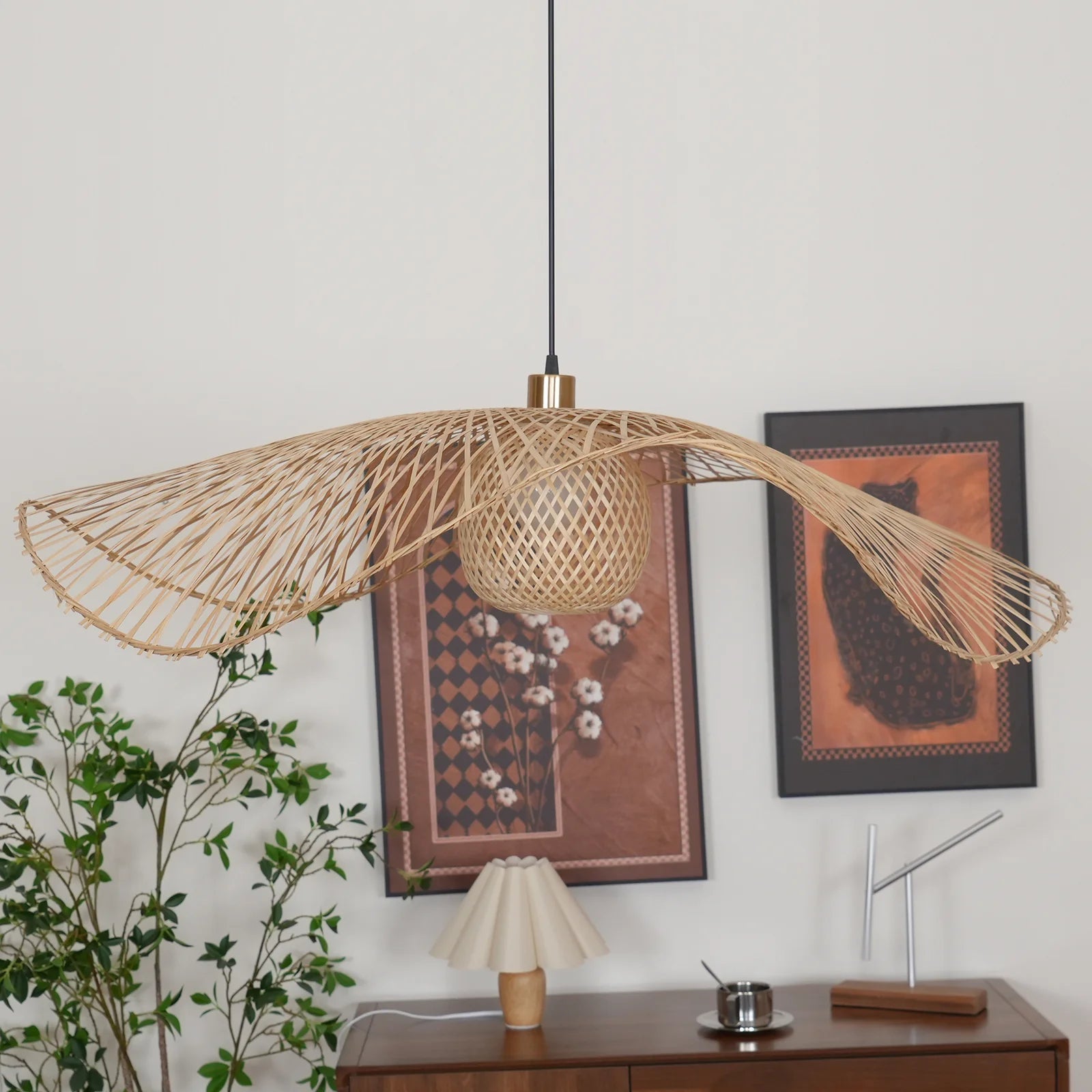 bamboo lotus leaf pendant lamp for living room