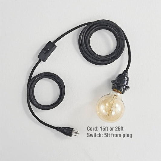 black plug in pendant light kit