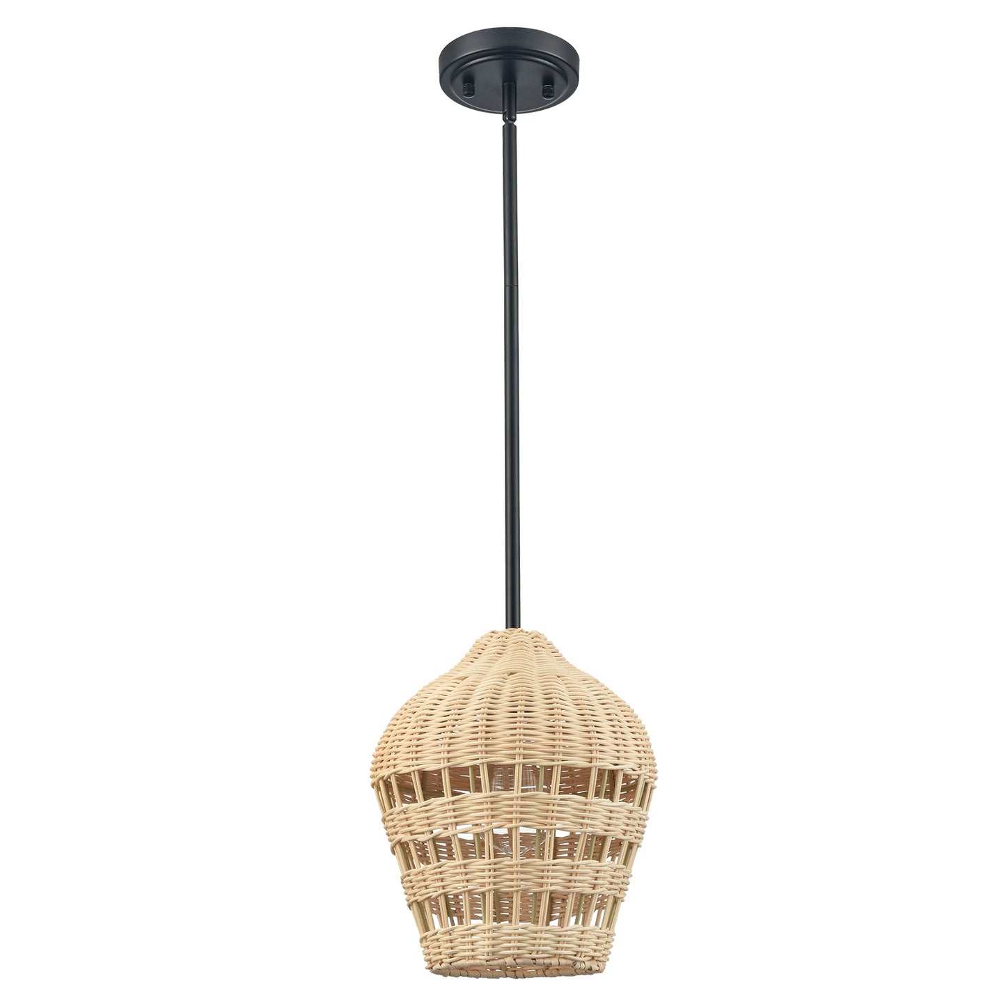 black rattan pendant light boho hanging light for living room