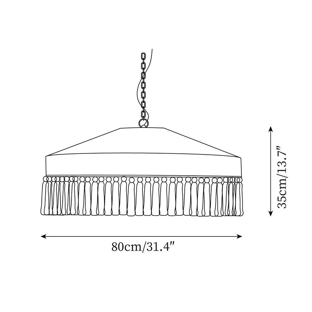 bohemian fringe pendant lamp for kitchen island