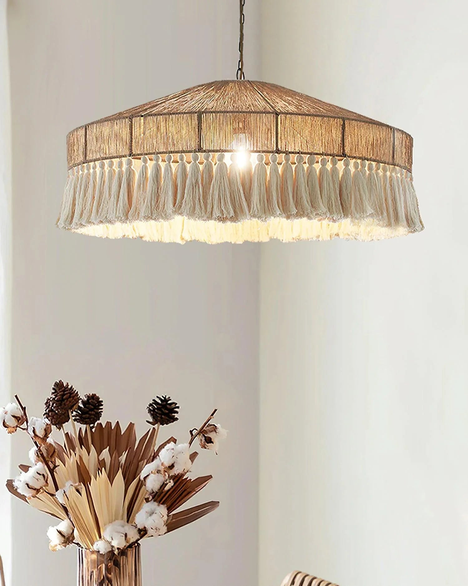 bohemian fringe pendant lamp for basement