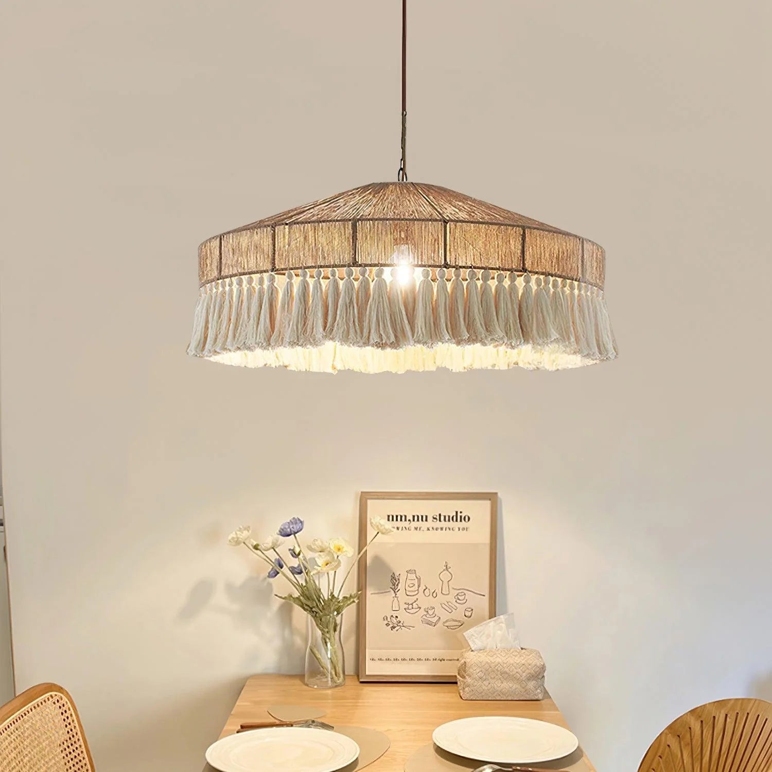 bohemian fringe pendant lamp for dining room