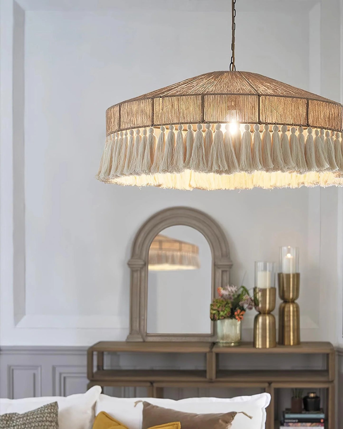 bohemian fringe pendant lamp for bathroom