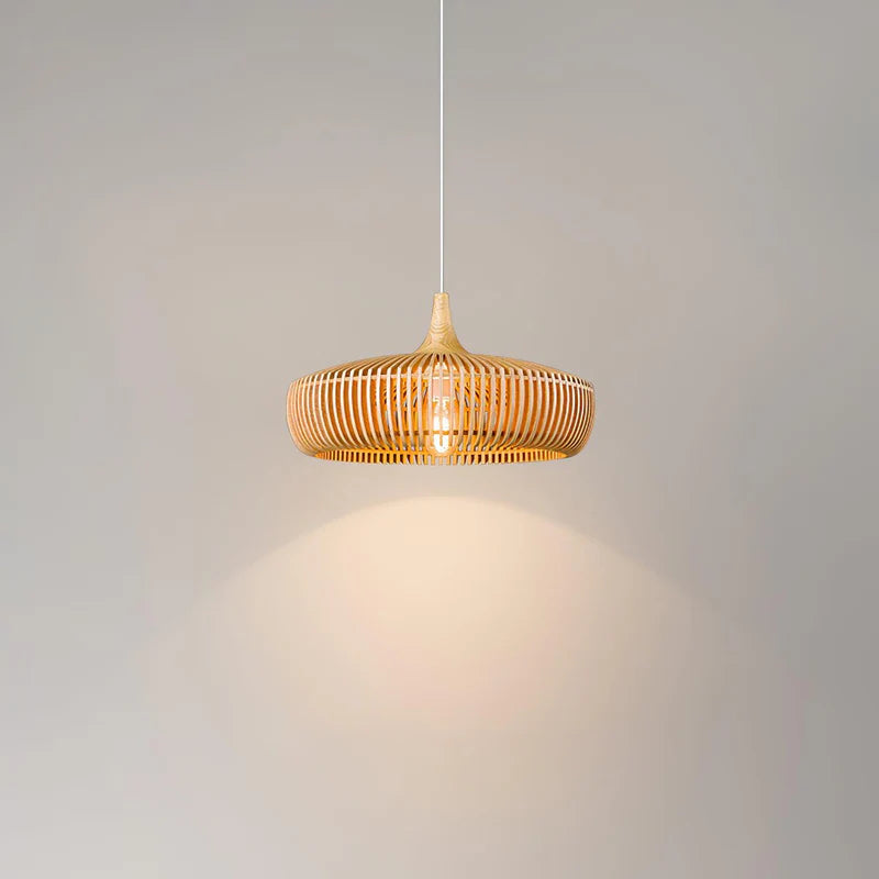 din wood pendant light for staircase