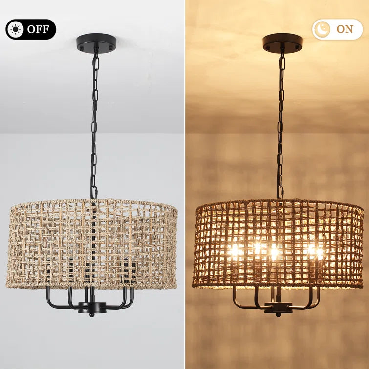 ekkehard 5 light dimmable drum chandelier for bathroom