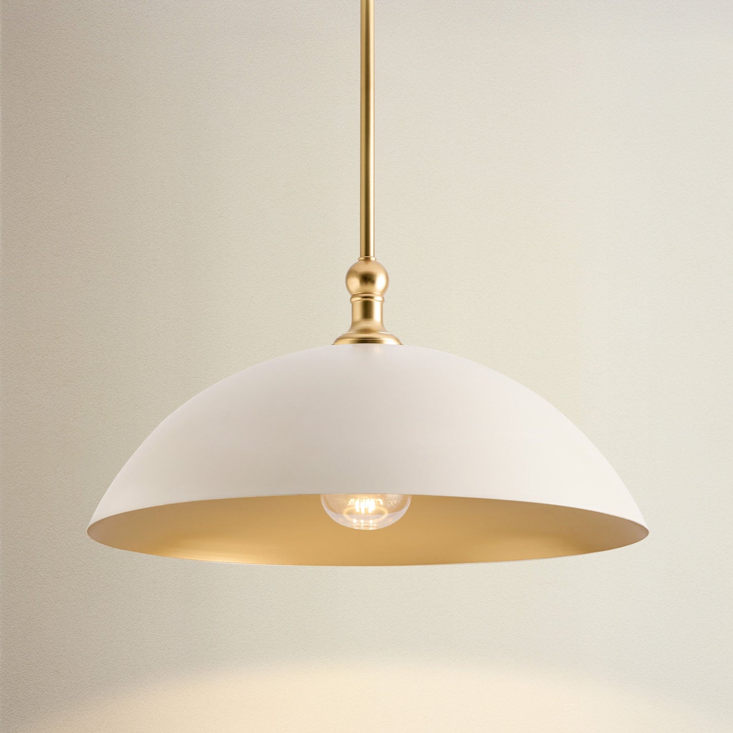 eliza dome brass pendant light on