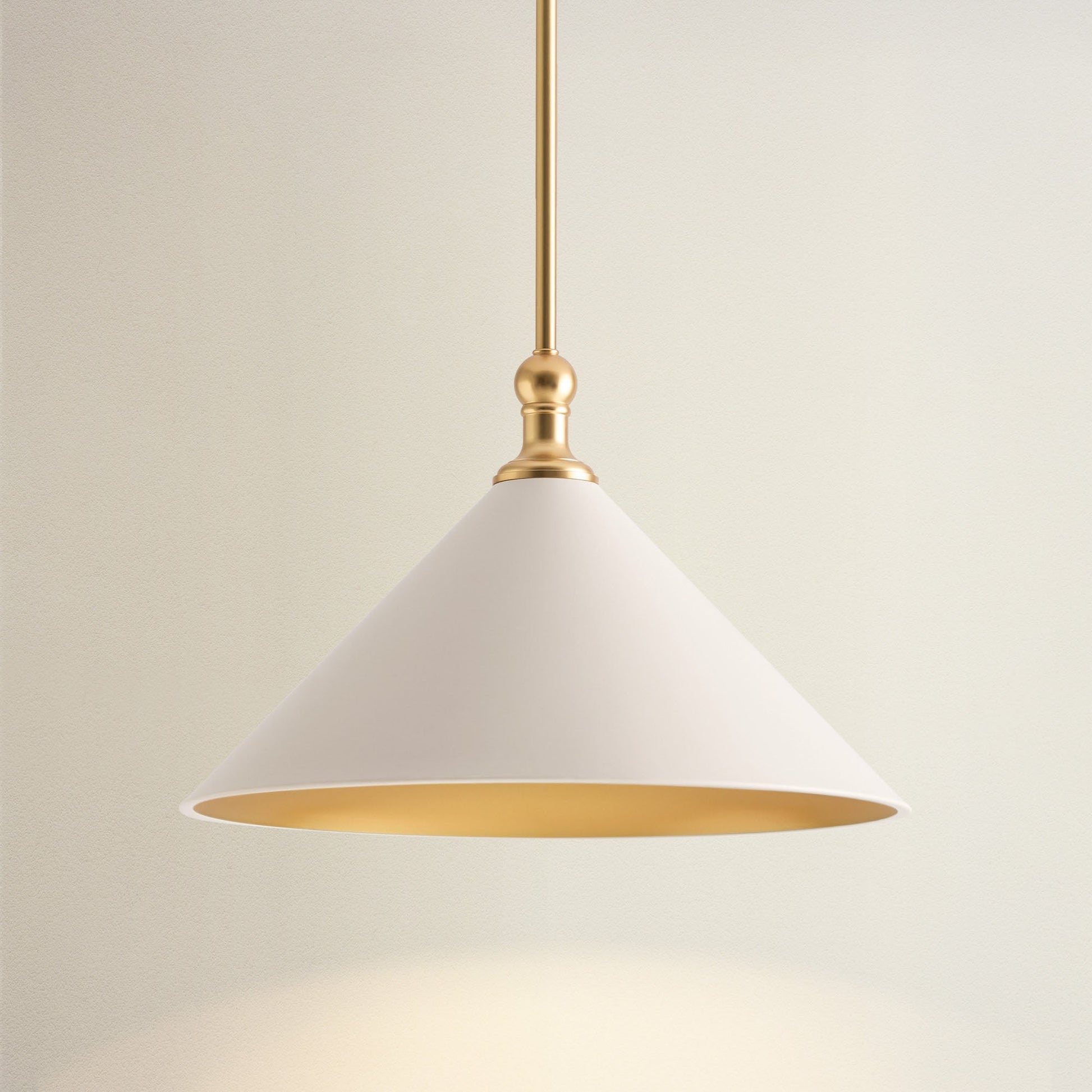giza cone brass pendant light on