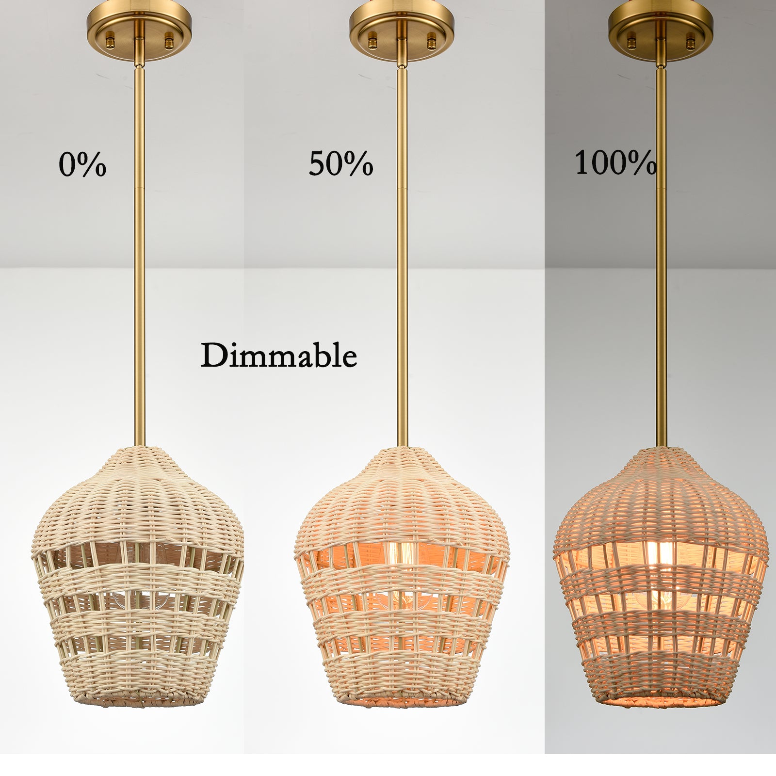 gold rattan pendant light boho hanging light for kitchen