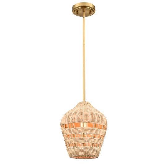 gold rattan pendant light boho hanging light for outdoor