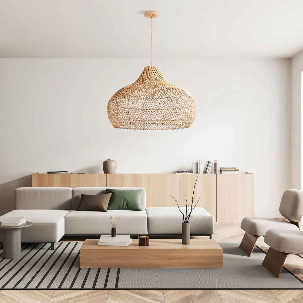 kloe rattan pendant light for living room