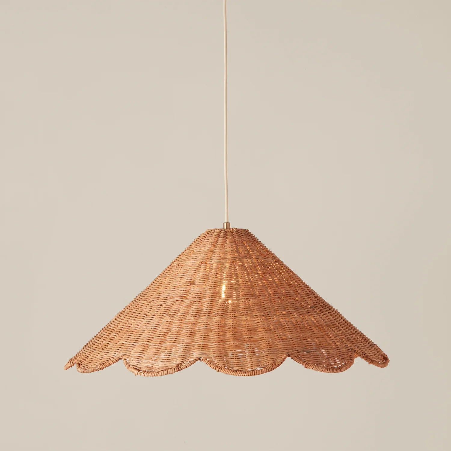 maude rattan scallop pendant light for outdoor