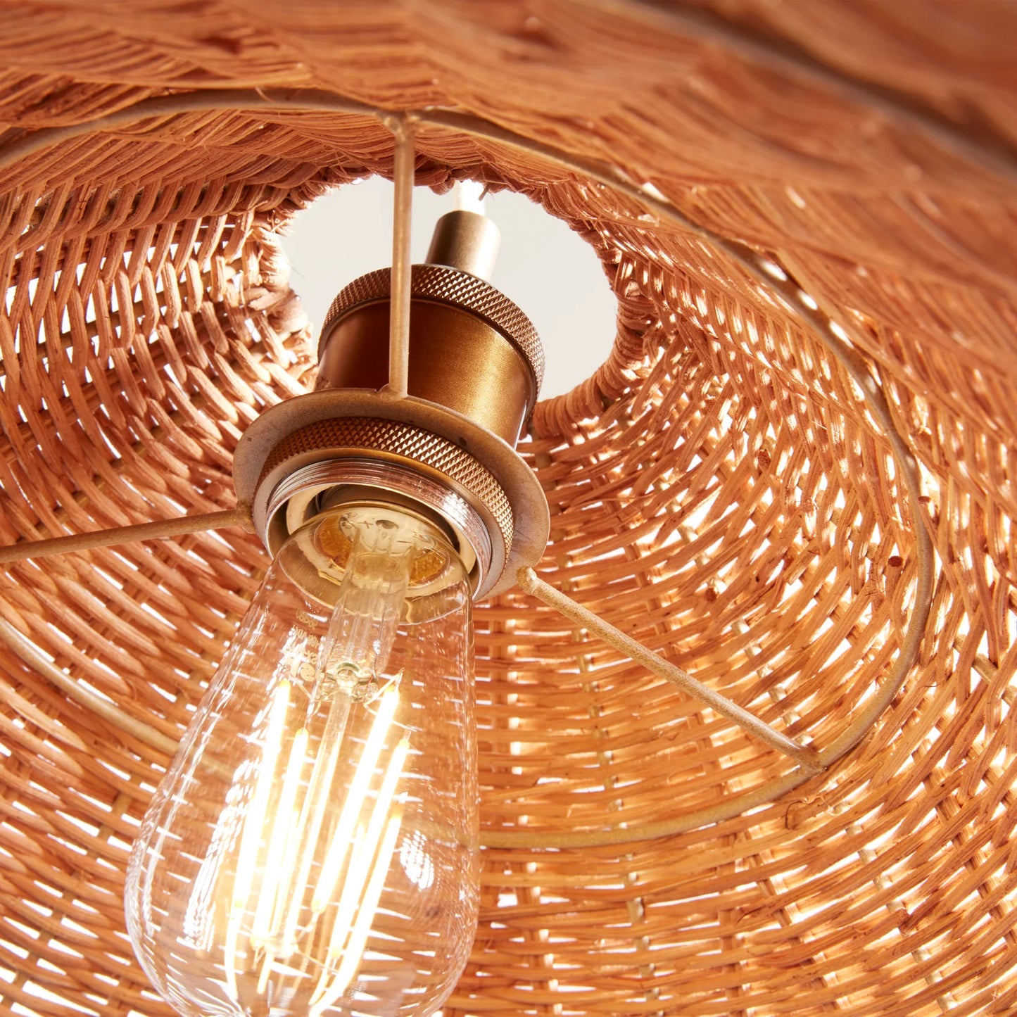 maude rattan scallop pendant light for foyer