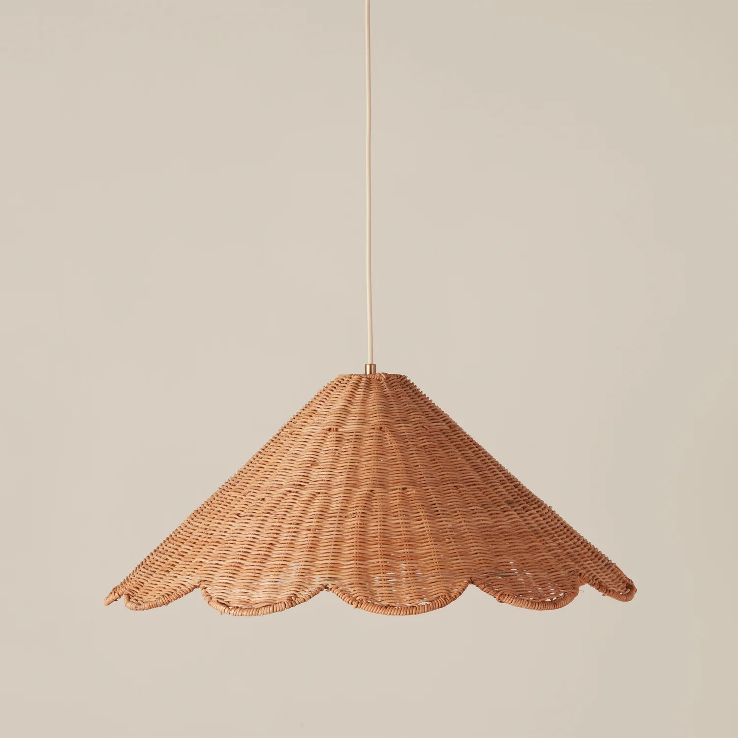 maude rattan scallop pendant