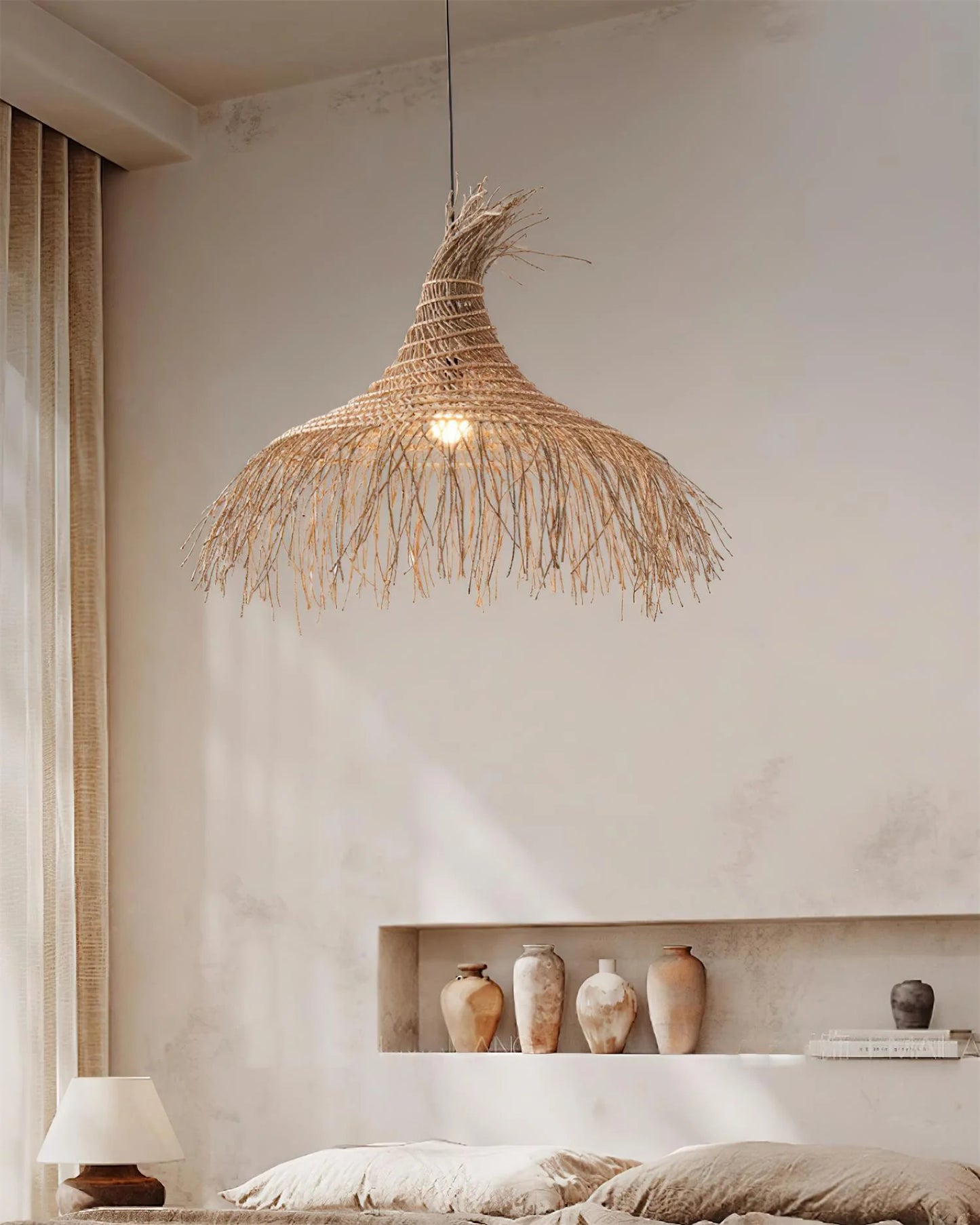 pipa natural pendant light for outdoor