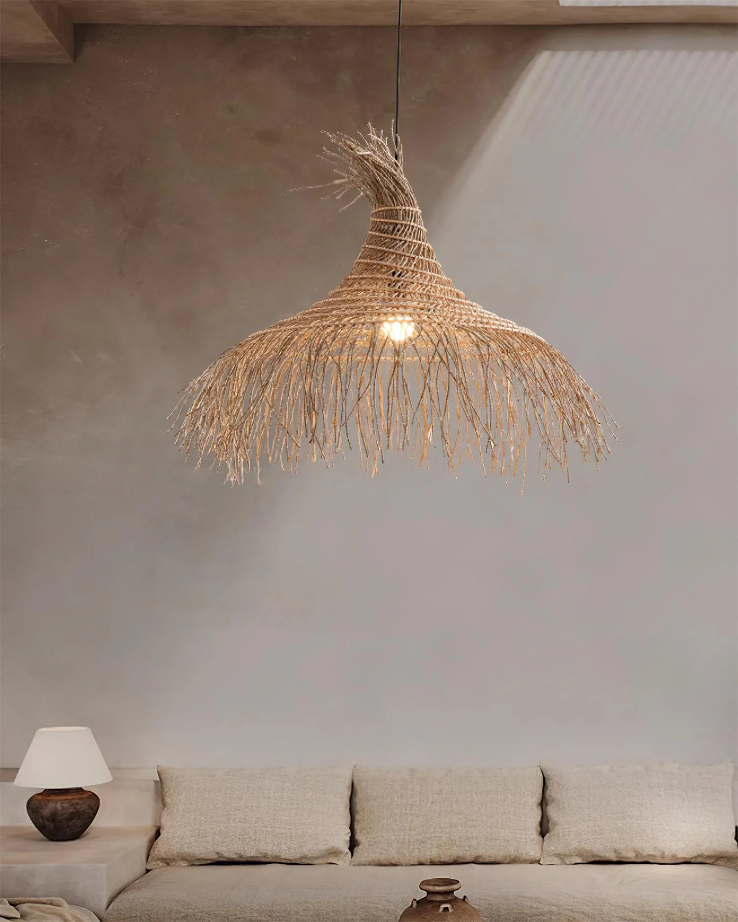 pipa natural pendant light for entryway