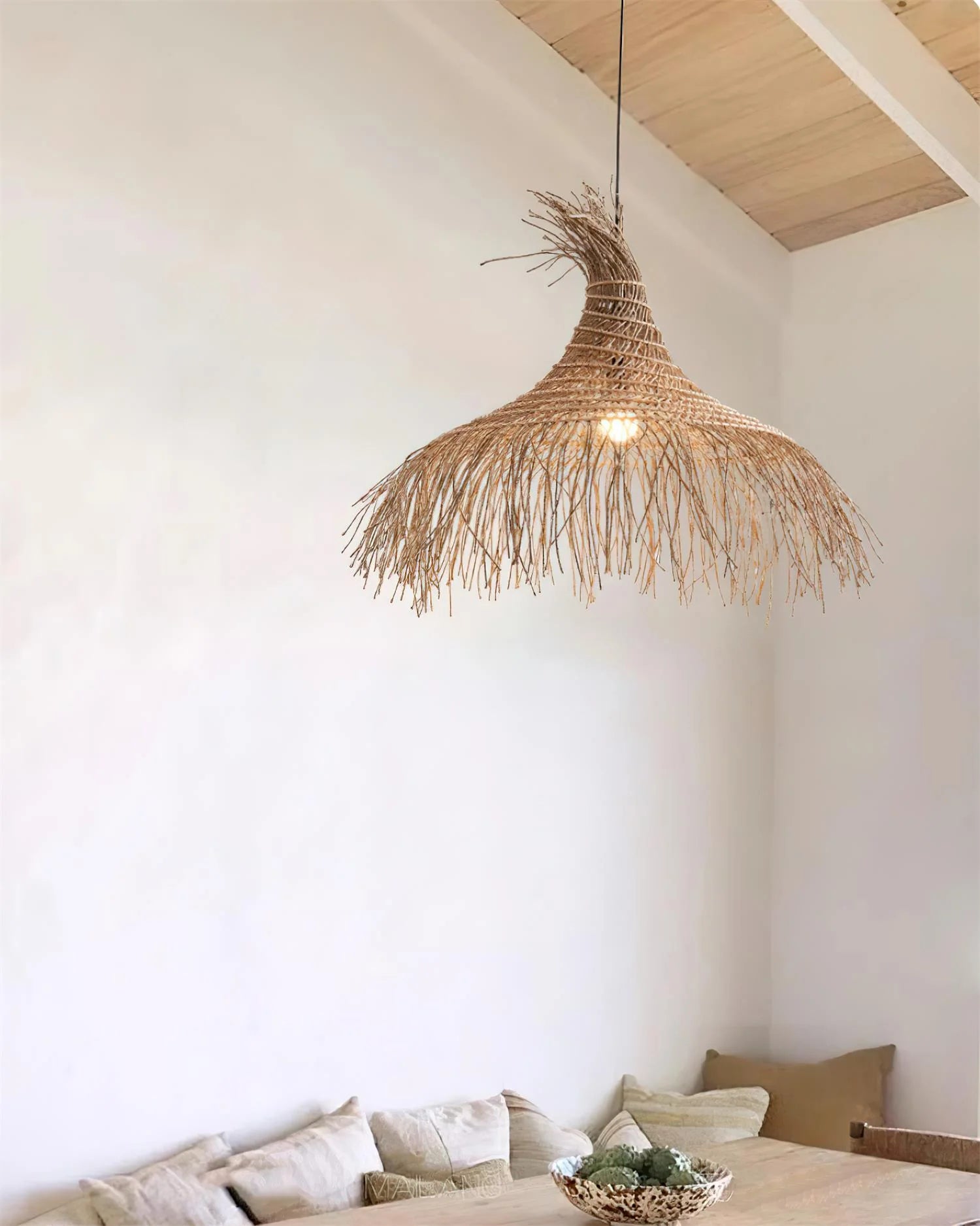 pipa natural pendant light for dining room