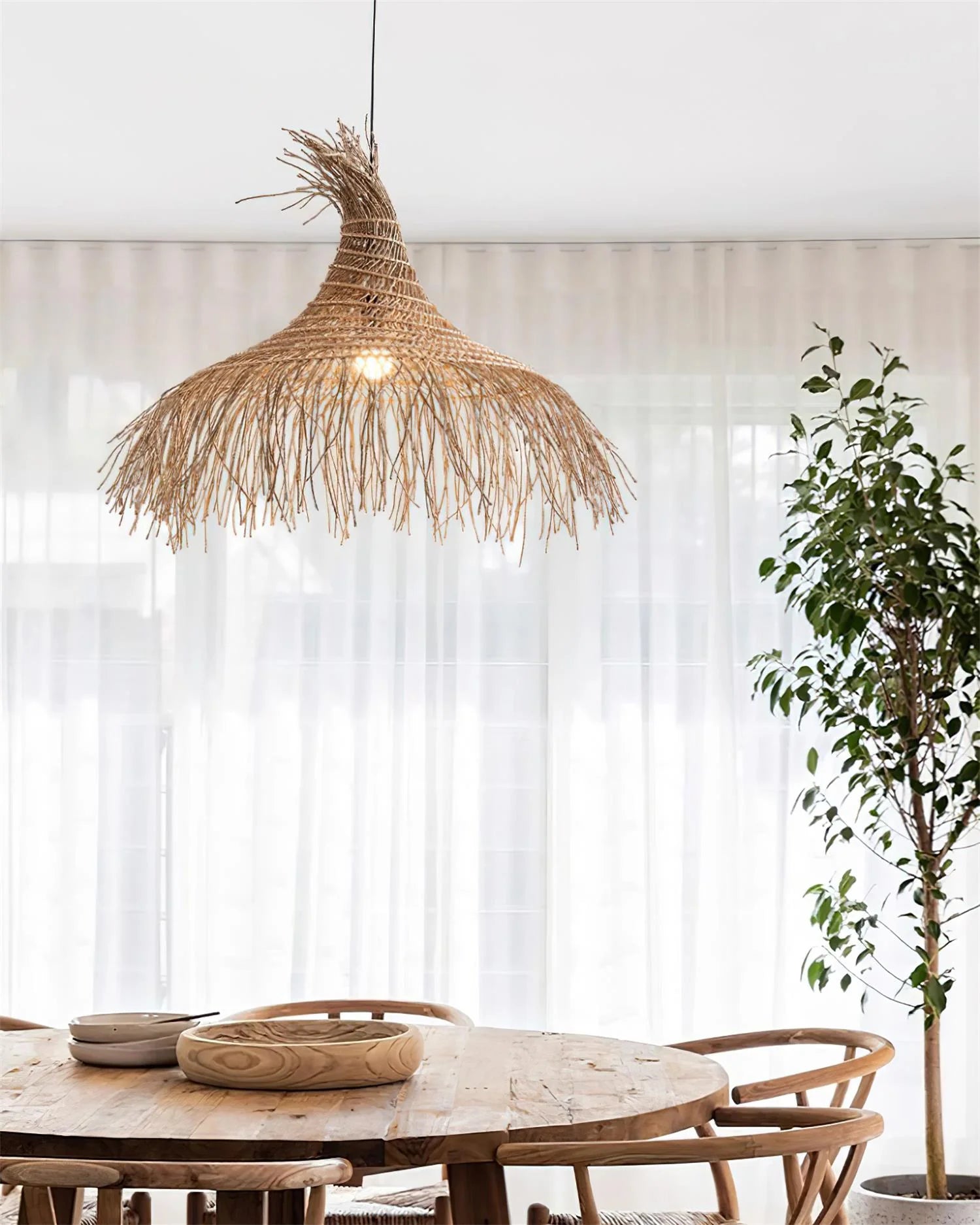 pipa natural pendant light for living room