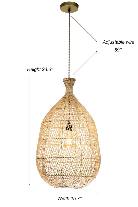 rattan teardrop pendant light for dining room