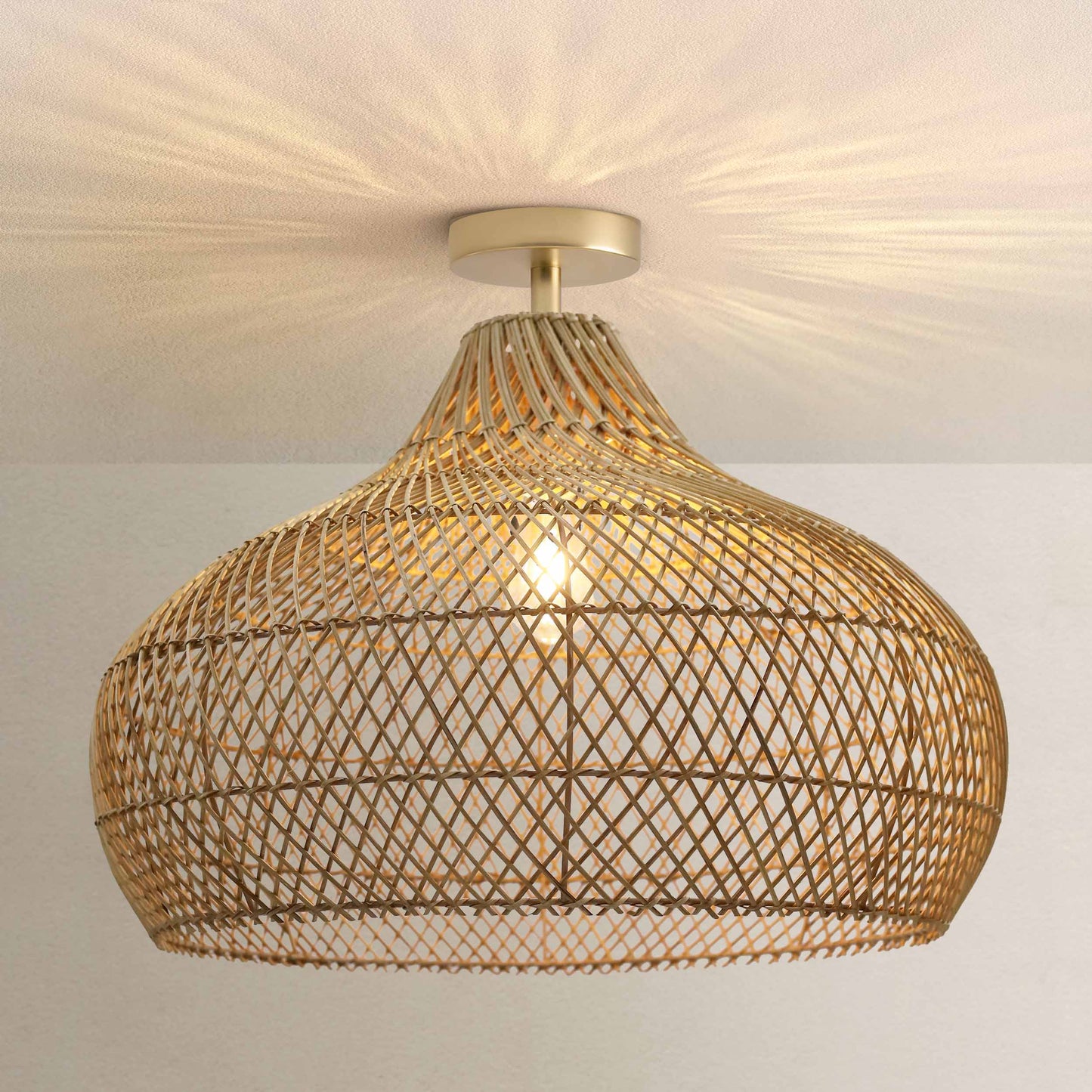 Kloe Rattan Flush Mount Light