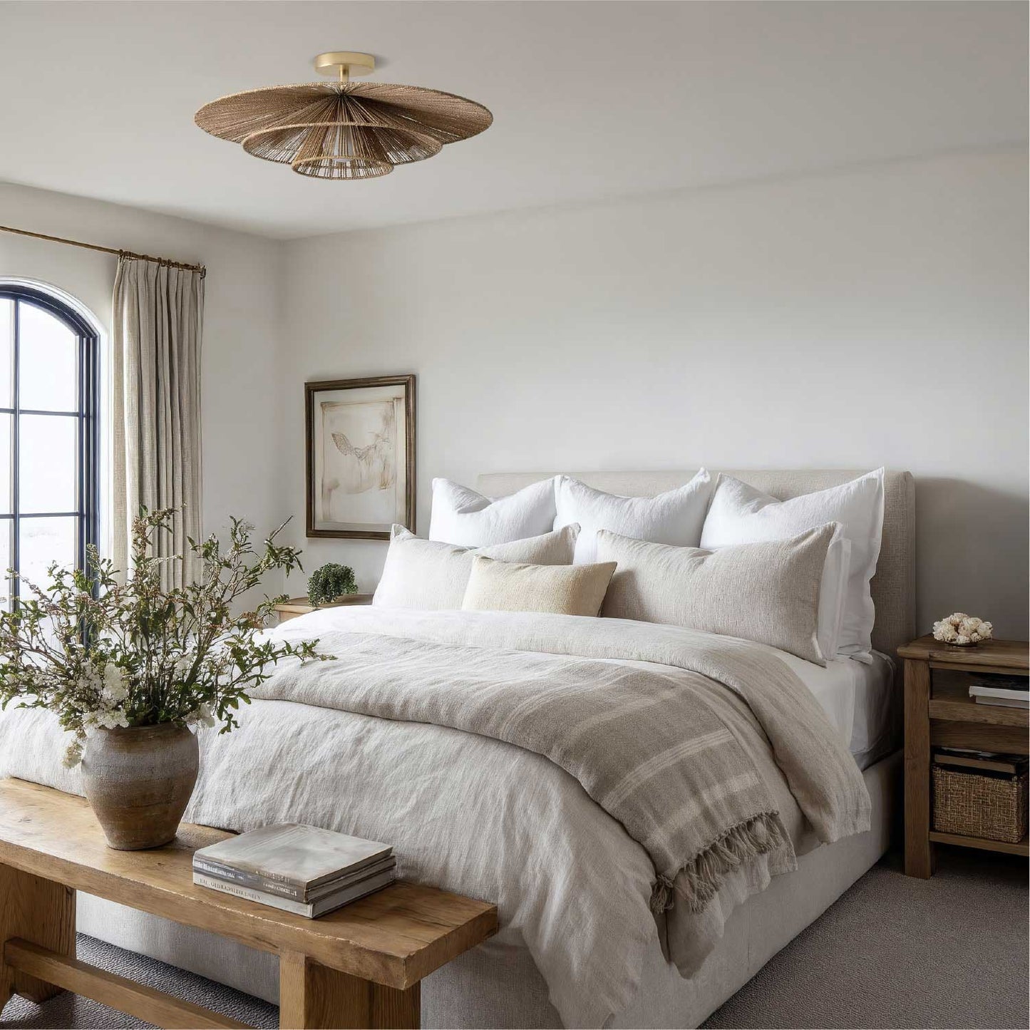 Sammie Tier Rattan Flush Mount Light