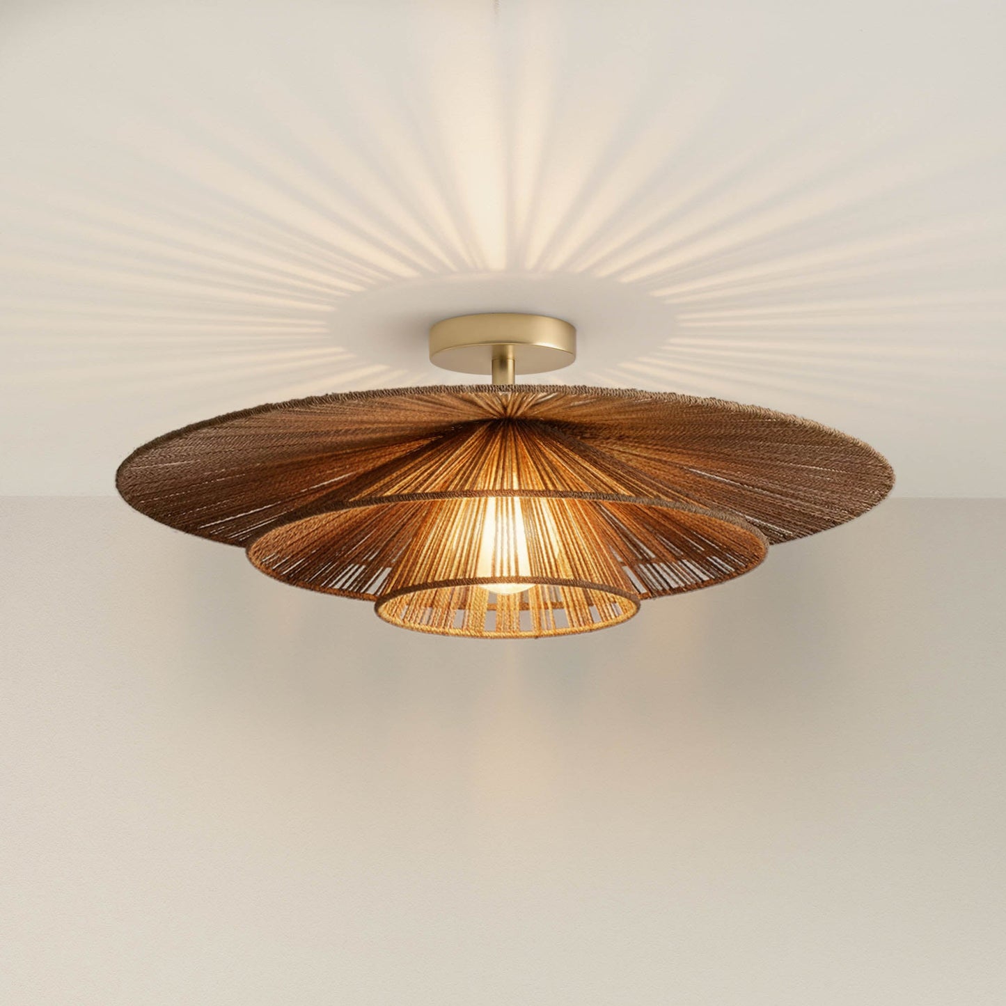 Sammie Tier Rattan Flush Mount Light