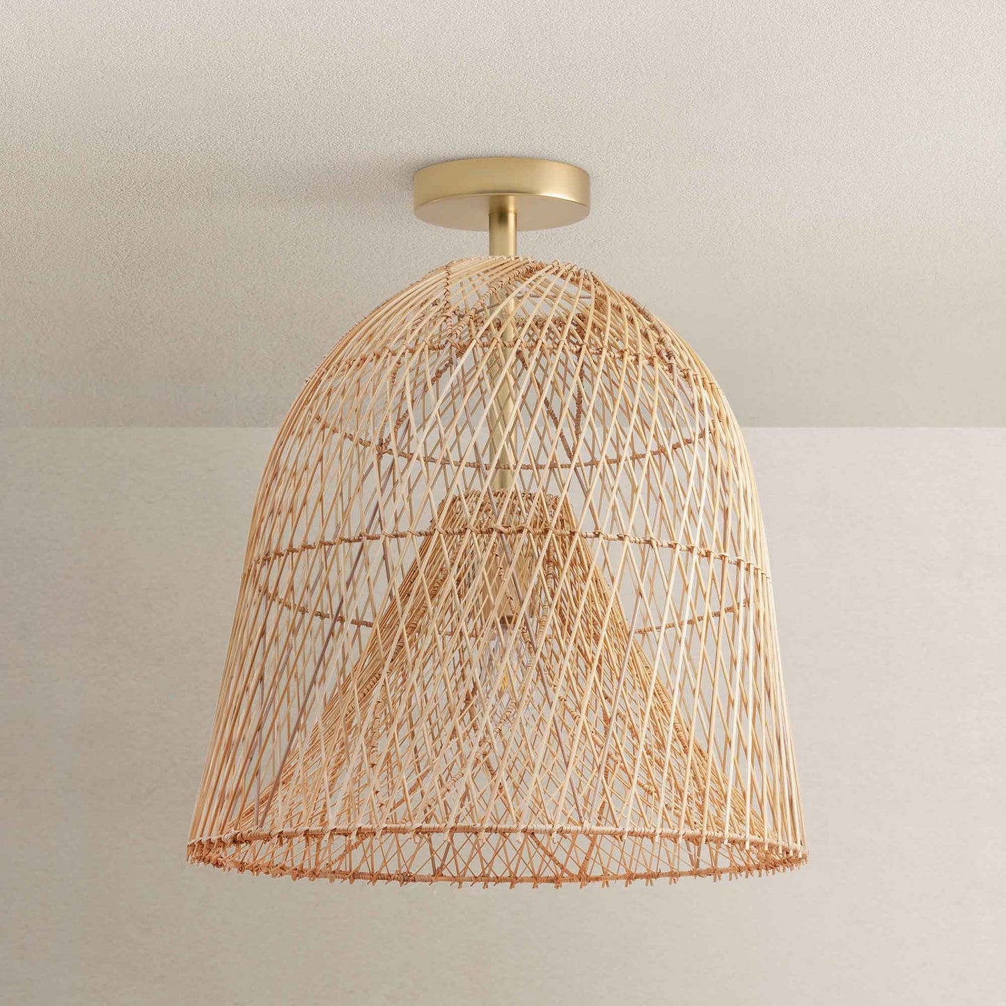 Santa Barbara Rattan Flush Mount Light
