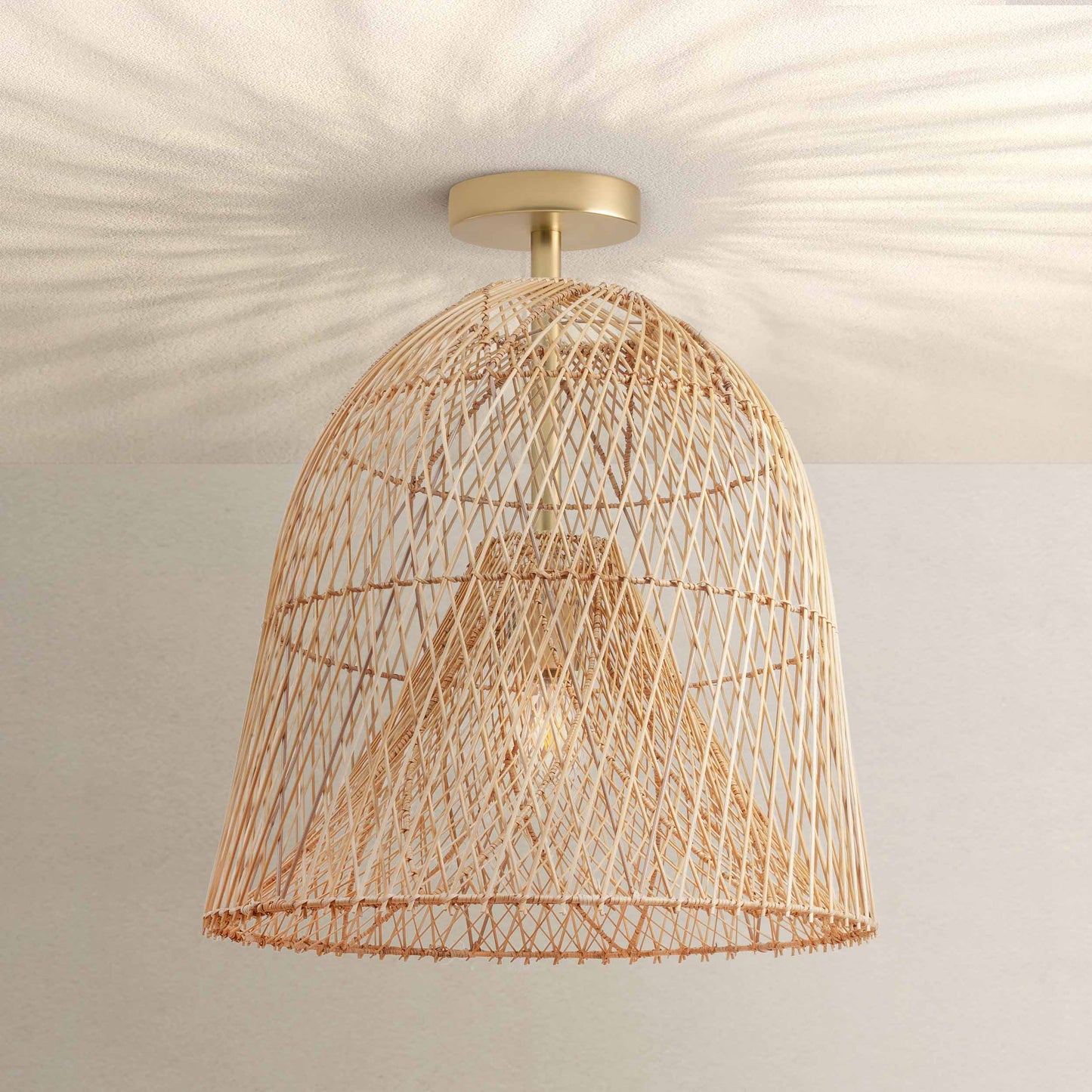 Santa Barbara Rattan Flush Mount Light