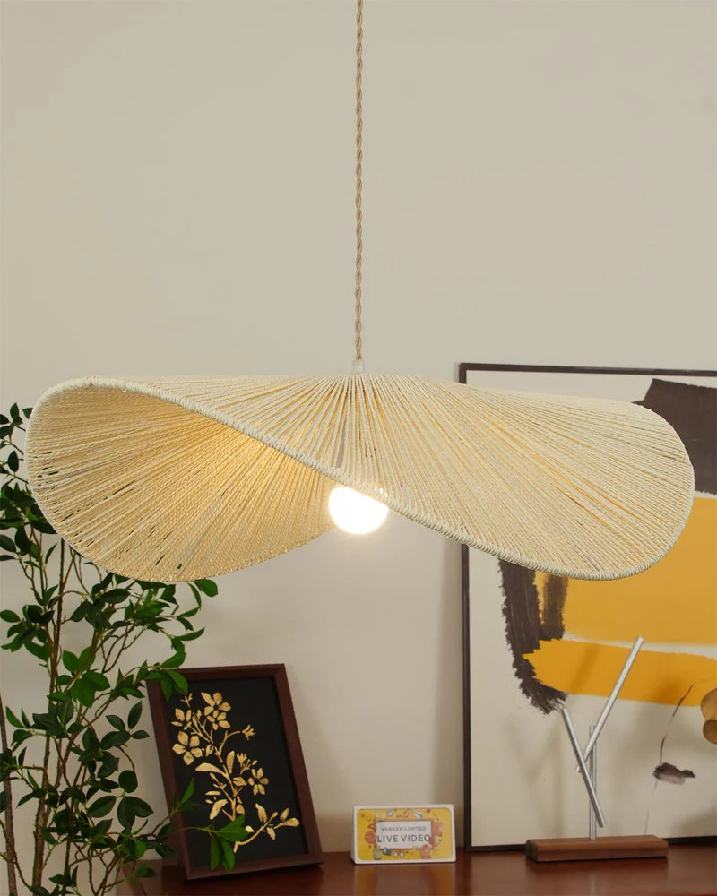 straw hat pendant light for dining room