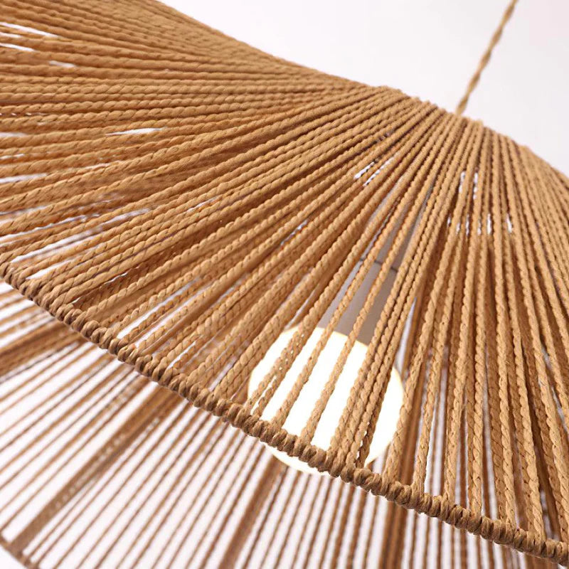 straw hat pendant light for foyer