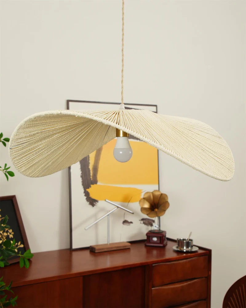 straw hat pendant light for living room