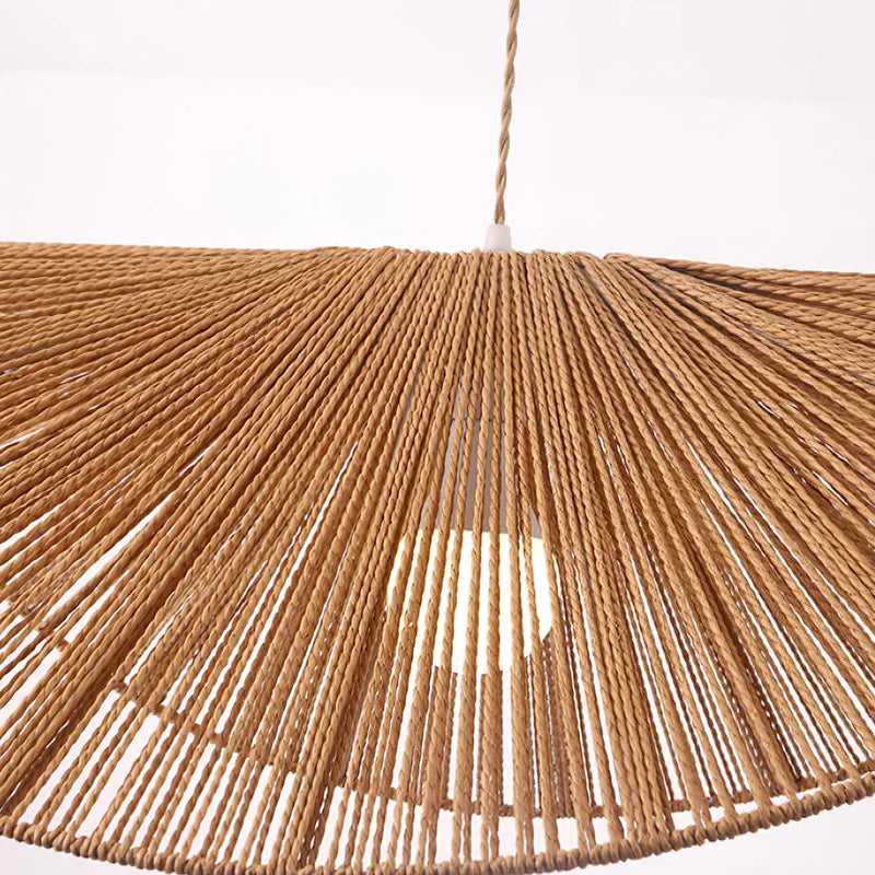 straw hat pendant light for bedroom